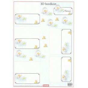 Bordkort m/vugge og dreng