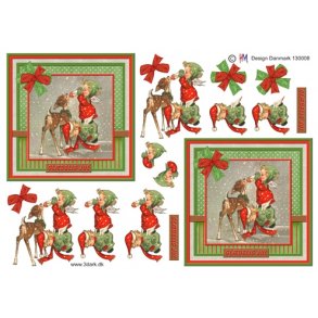 3D ark - Jul, med dyr/blomst/barn