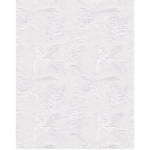 Papir med fugle mnster, 115g, A5, hvid