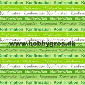 konfirmation, kort 13,5x32 cm, 100g, gr�nne stribe