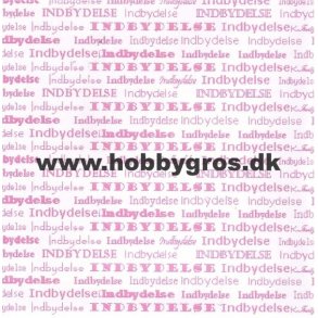 Indbydelse, kort 14x28 cm, hvid m/lyser�d tekst