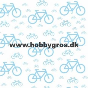 kort 14x28cm hvid m/lys bl cykler