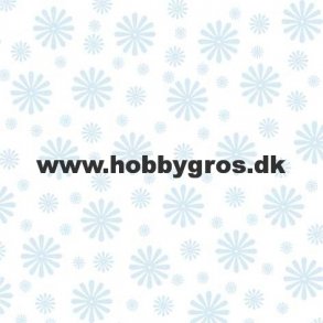 kort 14x28cm hvid m/lysebl blomster