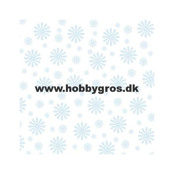 kort 14x28cm hvid m/lysebl blomster