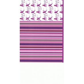 kort 14x28cm hvid m/lilla striber/badminton