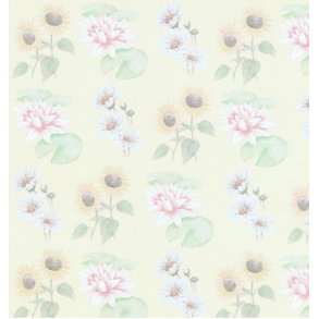 Vellum A4, blomster, lys gul