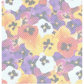 Vellum A4, blomster, violer trefarvede