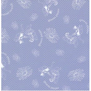 Vellum A4, blomster, feer, bl