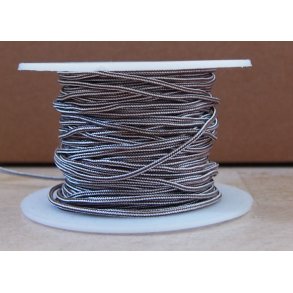 Knyttet nylonsnor, brun/hvidstribet, 2mm