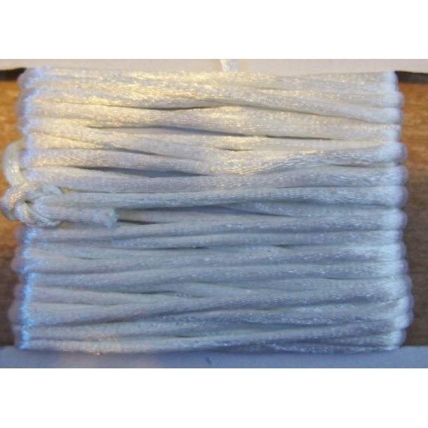 Satin snor, rhvid, 2mm, 5m