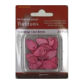 Dr�be, flad, 12x18x1,5mm hul �1,5mm, pink, 20stk