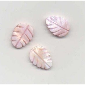 Blad, flad, 15x19mm hul �1mm, rosa, 3stk