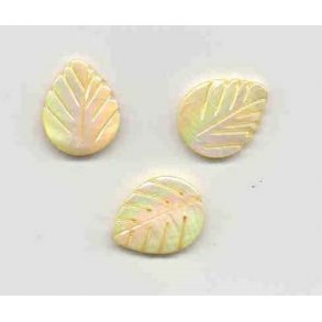 Blad, flad, 15x19mm hul �1mm, gul, 3stk