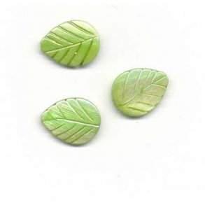 Blad, flad, 15x19mm hul �1mm, gr�n, 3stk