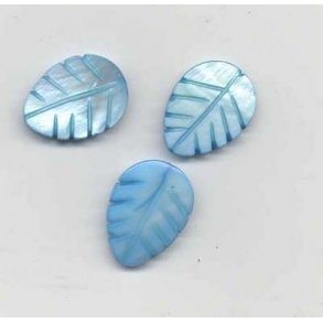 Blad, flad, 15x19mm hul �1mm, bl�, 3stk