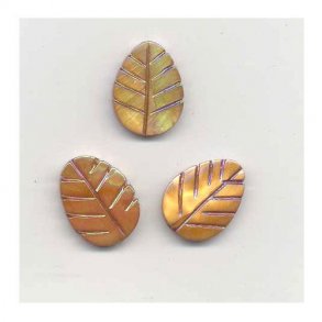 Blad, flad, 15x19mm hul �1mm, brun, 3stk