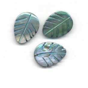 Blad, flad, 15x19mm hul �1mm, AB sort, 3stk