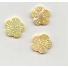 Blomst, flad, �18mm hul �1mm, gul, 3stk