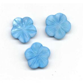 Blomst, flad, �18mm hul �1mm, bl�, 3stk