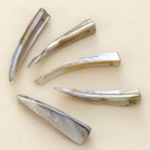 Horn, flad, 8x35mm hul �1mm, naturfarvet, 10stk