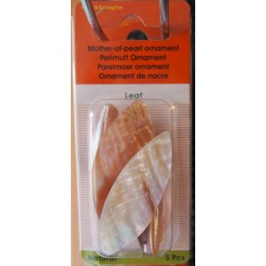 Blad, flad, 15x20mm hul �1,5mm, naturfarvet, 5stk