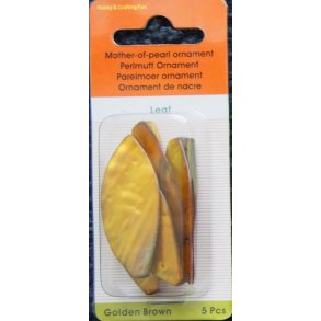 Blad, flad, 15x20mm hul �1,5mm, brun gylden, 5stk