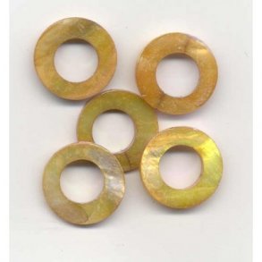 Ring, flad, �23mm hul �1mm, brun, 5stk