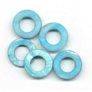 Ring, flad, �23mm hul �1mm, bl�, 5stk