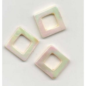 Firkantet, flad, 20x20mm hul �1mm, hvid, 3stk