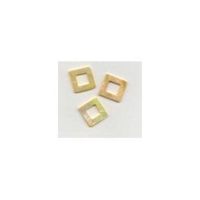 Firkantet, flad, 20x20mm hul �1mm, gylden, 3stk