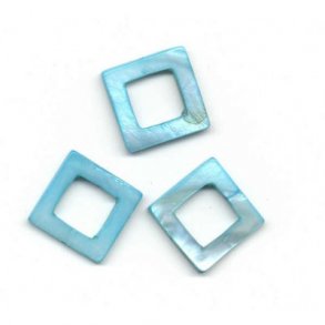 Firkantet, flad, 20x20mm hul �1mm, bl�, 3stk