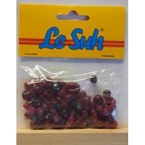Indisk perlemix, 50g, rde nuancer