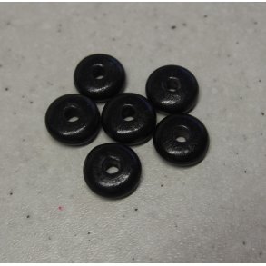 Benperle, sort, skive, �13x5mm hul �3mm