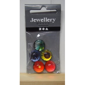 Cabochons/halvperler med motiver, 14x7mm, 5stk