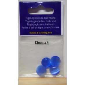 Halvperle, 12x4mm, bl tigerje, 4stk