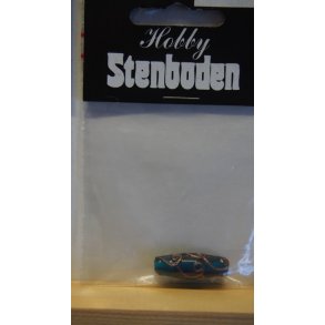 Hndlavet lampeperle grn 9x21mm hul 2mm, 1stk