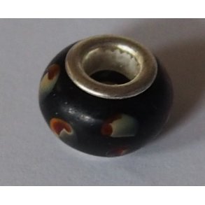 Luena glasperle m/metalindsats 1 stk