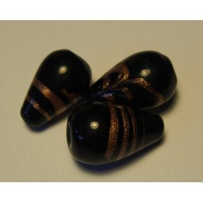 Hndlavede Indiske glasperler, 3stk