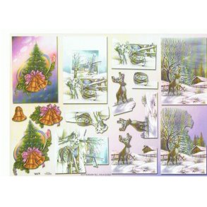 3D ark - Jul, hjort, pr�get/glans/kraftig