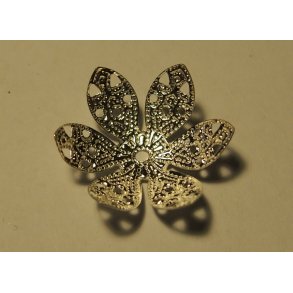 Perlekappe slv ca 25mm, 10 stk