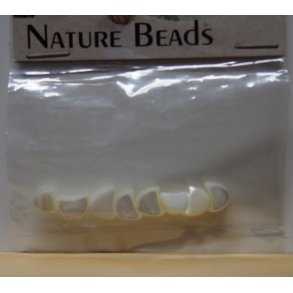 Nature beads, halvm�neformet perlemor, 8stk