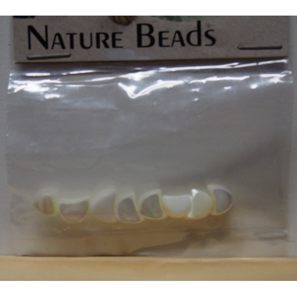 Nature beads, halvmneformet perlemor, 8stk