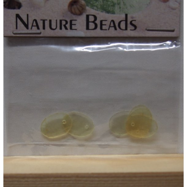 Nature beads, ovale perlemorsperler, 6stk