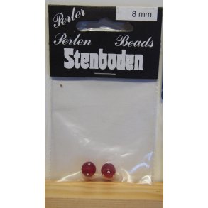 Glasperle m/rhinstene, 2stk