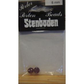 Glasperle m/rhinstene, 2stk