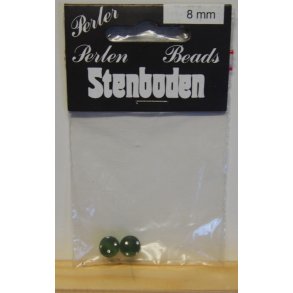 Glasperle m/rhinstene, 2stk