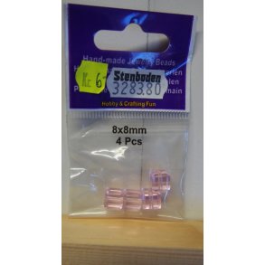 Hndlavede firkantet glasperler, 4stk