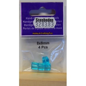 Hndlavede firkantet glasperler, 4stk