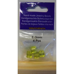 Hndlavede firkantet glasperler, 4stk