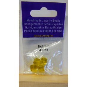 Hndlavede firkantet glasperler, 4stk